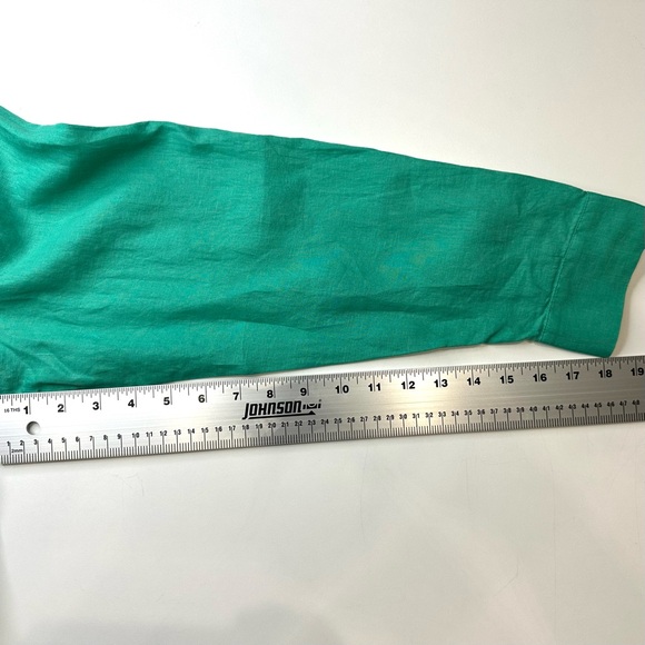 Eileen Fisher Jade Green Women's Linen long sleeve blouse. size XL. NEW! - Picture 9 of 9